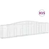 vidaXL Paniers à gabions arqués 15 pcs 400x30x80/100 cm Fer galvanisé