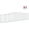 vidaXL Paniers à gabions arqués 7 pcs 400x30x80/100 cm Fer galvanisé