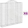 vidaXL Paniers à gabions arqués 6 pcs 200x30x180/200 cm Fer galvanisé