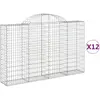 vidaXL Paniers à gabions arqués 12 pcs 200x30x120/140 cm Fer galvanisé