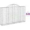 vidaXL Paniers à gabions arqués 20 pcs 200x30x120/140 cm Fer galvanisé