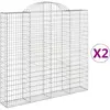 vidaXL Paniers à gabions arqués 2 pcs 200x30x180/200 cm Fer galvanisé