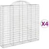 vidaXL Paniers à gabions arqués 4 pcs 200x30x180/200 cm Fer galvanisé