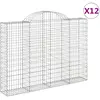 vidaXL Paniers à gabions arqués 12 pcs 200x30x140/160 cm Fer galvanisé