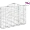 vidaXL Paniers à gabions arqués 14 pcs 200x30x140/160 cm Fer galvanisé