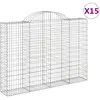 vidaXL Paniers à gabions arqués 15 pcs 200x30x140/160 cm Fer galvanisé