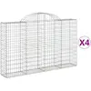 vidaXL Paniers à gabions arqués 4 pcs 200x30x120/140 cm Fer galvanisé