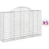 vidaXL Paniers à gabions arqués 5 pcs 200x30x120/140 cm Fer galvanisé