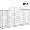 vidaXL Paniers à gabions arqués 30 pcs 200x30x100/120 cm Fer galvanisé