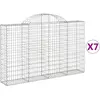 vidaXL Paniers à gabions arqués 7 pcs 200x30x120/140 cm Fer galvanisé