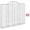 vidaXL Paniers à gabions arqués 2 pcs 200x30x160/180 cm Fer galvanisé