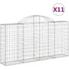 vidaXL Paniers à gabions arqués 11 pcs 200x30x100/120 cm Fer galvanisé