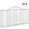 vidaXL Paniers à gabions arqués 13 pcs 200x30x100/120 cm Fer galvanisé