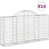 vidaXL Paniers à gabions arqués 14 pcs 200x30x100/120 cm Fer galvanisé