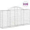 vidaXL Paniers à gabions arqués 20 pcs 200x30x100/120 cm Fer galvanisé