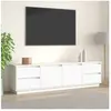 vidaXL Meuble TV Blanc 176x37x47,5 cm Bois de pin massif