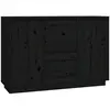 vidaXL Buffet Noir 111x34x75 cm Bois massif de pin