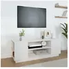 vidaXL Meuble TV Blanc 110x35x40,5 cm Bois de pin massif