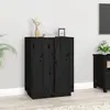vidaXL Buffet Noir 60x35x80 cm Bois massif de pin