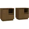 vidaXL Tables de chevet 2pcs Marron miel 50x34x50cm Bois de pin massif