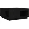 vidaXL Table basse Noir 80x81x36,5 cm Bois massif de pin