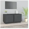 vidaXL Meuble TV Gris 80x35x40,5 cm Bois de pin massif