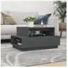 vidaXL Table basse Gris 80x55x40,5 cm Bois massif de pin