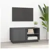 vidaXL Meuble TV Gris 80x35x40,5 cm Bois de pin massif