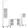vidaXL Ensemble de meubles salle de bain 3 pcs blanc bois d'ingénierie