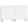 vidaXL Buffets 2 pcs blanc 60x35x70 cm bois d'ingénierie