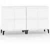vidaXL Buffets 2 pcs blanc 60x35x70 cm bois d'ingénierie