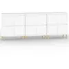 vidaXL Buffets 3 pcs blanc 60x35x70 cm bois d'ingénierie