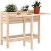 vidaXL Jardinière avec dessus de table pliable bois de pin massif