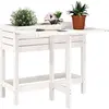 vidaXL Jardinière de jardin avec plateau pliant blanc bois pin massif