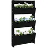 vidaXL Jardinière murale 3 niveaux 60x18,5x110 cm noir bois pin massif