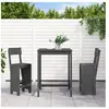 vidaXL Ensemble de bar de jardin 3 pcs gris bois de pin massif