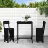 vidaXL Ensemble de bar de jardin 3 pcs noir bois de pin massif