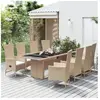 vidaXL Ensemble à manger de jardin et coussins 9 pcs beige Poly rotin