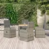 vidaXL Ensemble à manger de jardin 5 pcs coussins gris résine tressée