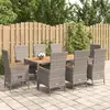 vidaXL Ensemble à manger de jardin 9 pcs coussins gris résine tressée