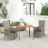 vidaXL Ensemble à manger de jardin 3 pcs coussins gris résine tressée