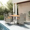vidaXL Ensemble à manger de jardin et coussins 7 pcs gris rotin