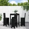 vidaXL Ensemble de bar de jardin 5 pcs noir bois de pin massif