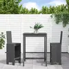 vidaXL Ensemble de bar de jardin 3 pcs gris bois de pin massif