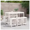 vidaXL Ensemble de bar de jardin 7 pcs blanc bois de pin massif