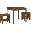 vidaXL Ensemble de bistrot de jardin 3 pcs marron miel bois pin massif