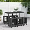 vidaXL Ensemble de bar de jardin 7 pcs gris bois de pin massif