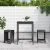vidaXL Ensemble de bar de jardin 3 pcs gris bois de pin massif