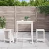 vidaXL Ensemble de bar de jardin 3 pcs blanc bois de pin massif