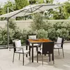 vidaXL Ensemble à manger de jardin coussins 5pcs Noir Résine tressée